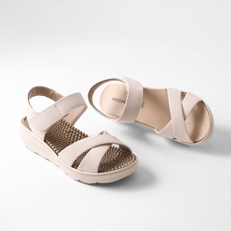 Sandália Spa Anabela Médio Off White