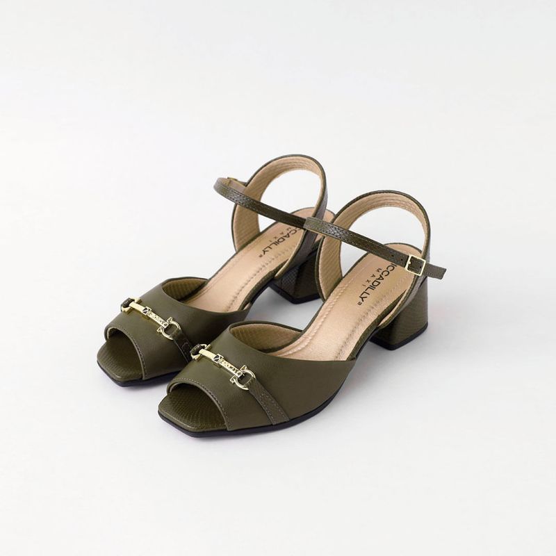 Sandália Adriana Salto Médio Militar - PICCADILLY