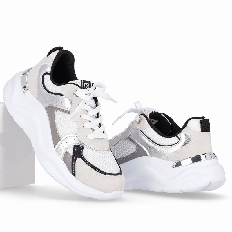 Tênis Fascite Anabela Médio Nevoa/Branco