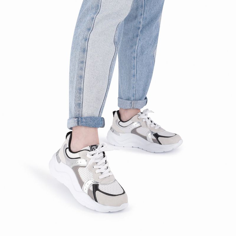 Tênis Fascite Anabela Médio Nevoa/Branco