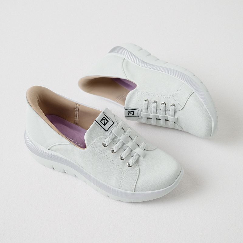 Tênis SlipFit Salto Médio Branco Neve