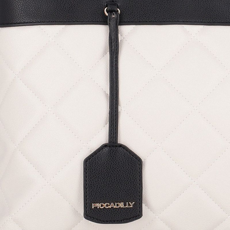 Bolsa Beatriz Tote Grande Off White com Preto