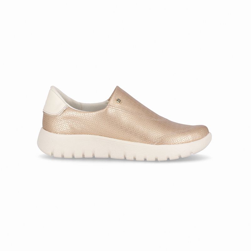 Tênis Vicky Salto Baixo Ouro com Off White