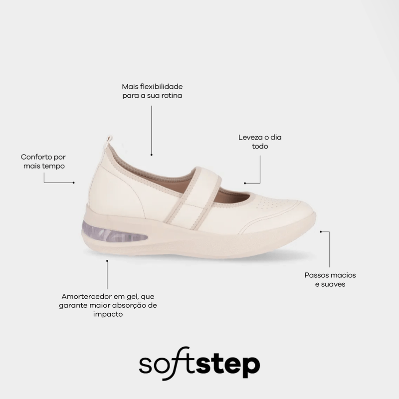 Tênis Anabela Médio Off White/Marfim