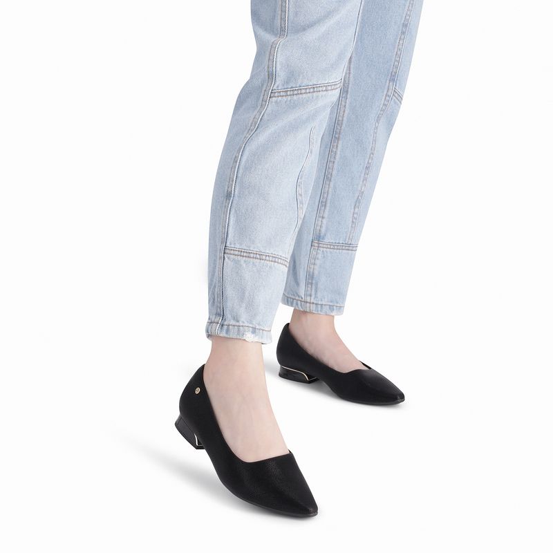 PICCADILLY MAXI - Sapato Silvia Salto Baixo Preto