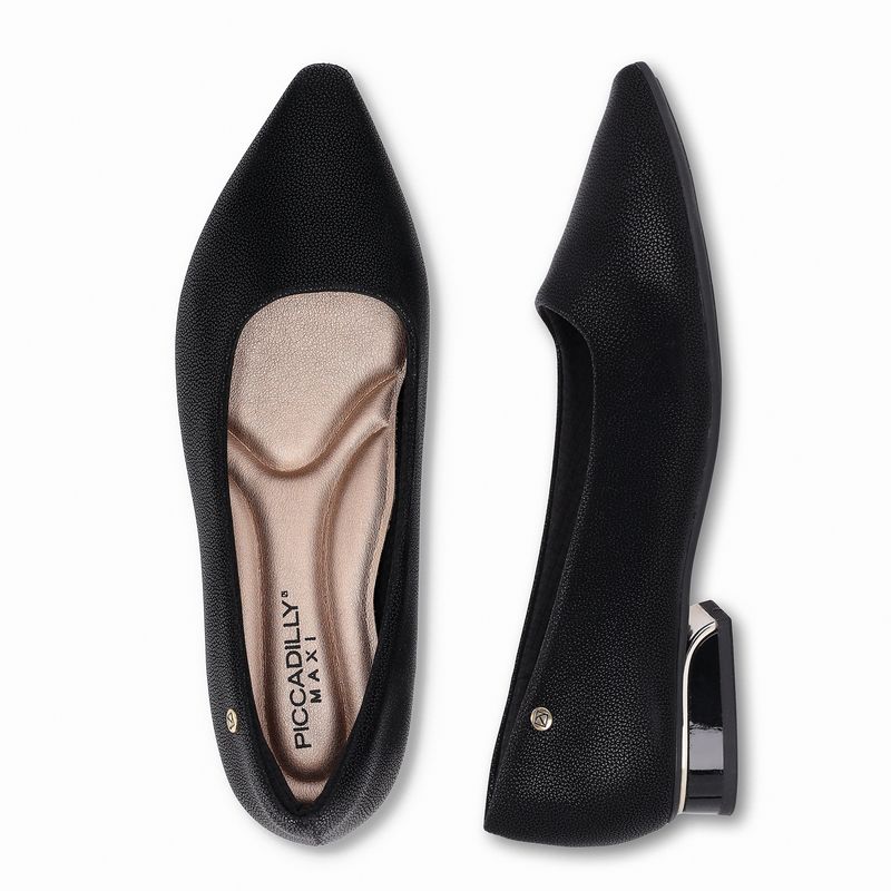 PICCADILLY MAXI - Sapato Silvia Salto Baixo Preto