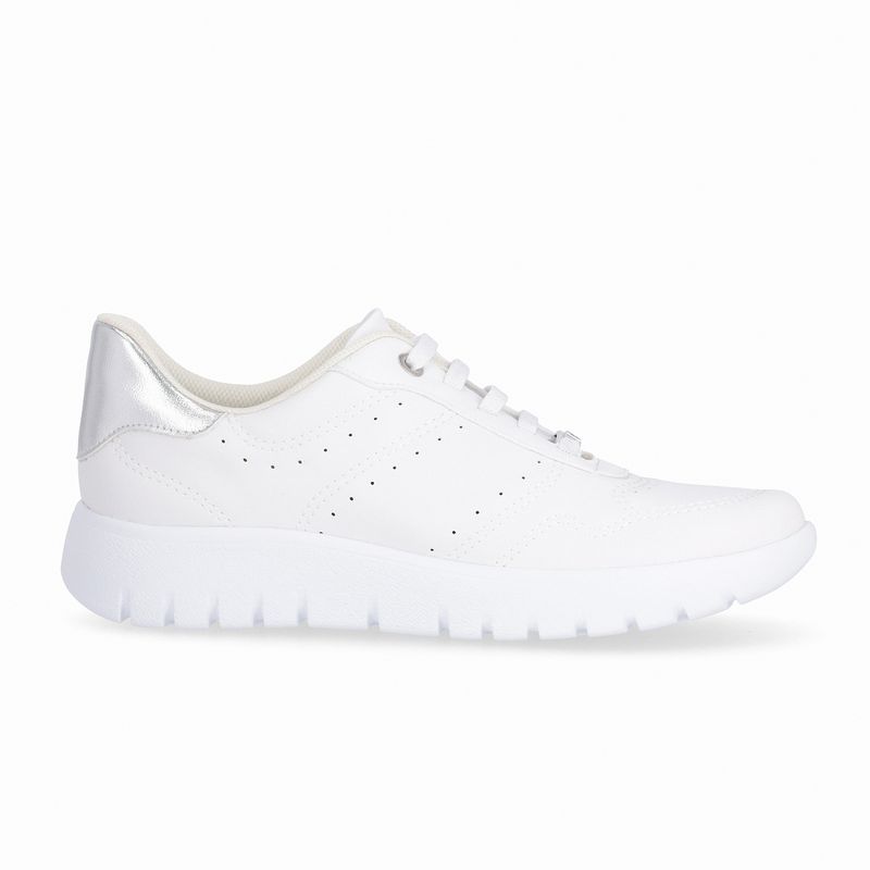 Tênis Vicky Salto Baixo Branco Neve/Prata - PICCADILLY