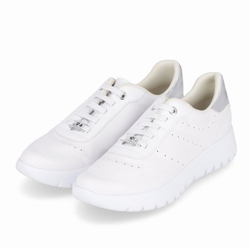 Tênis Vicky Salto Baixo Branco Neve/Prata - PICCADILLY