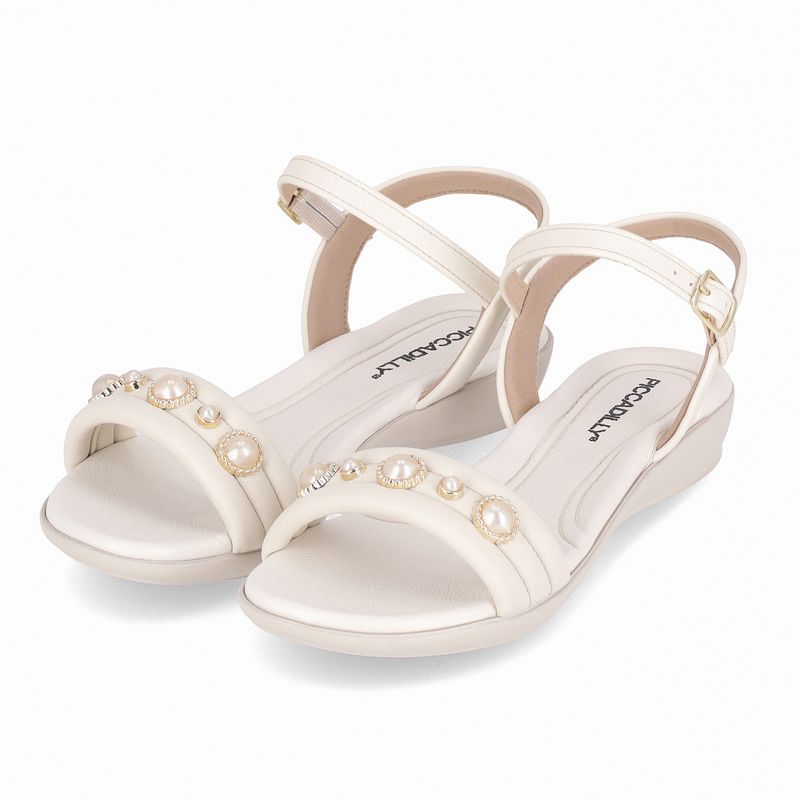 Sandália Camila Anabela Baixo Off White