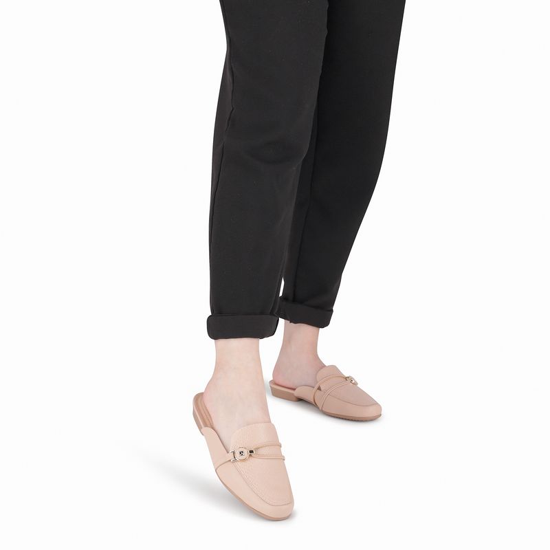 Mule Raquel Salto Baixo Rose
