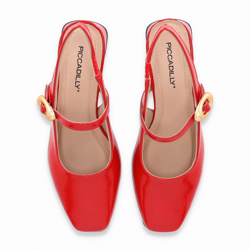 Sapato Slingback Tati Salto Médio Vermelho