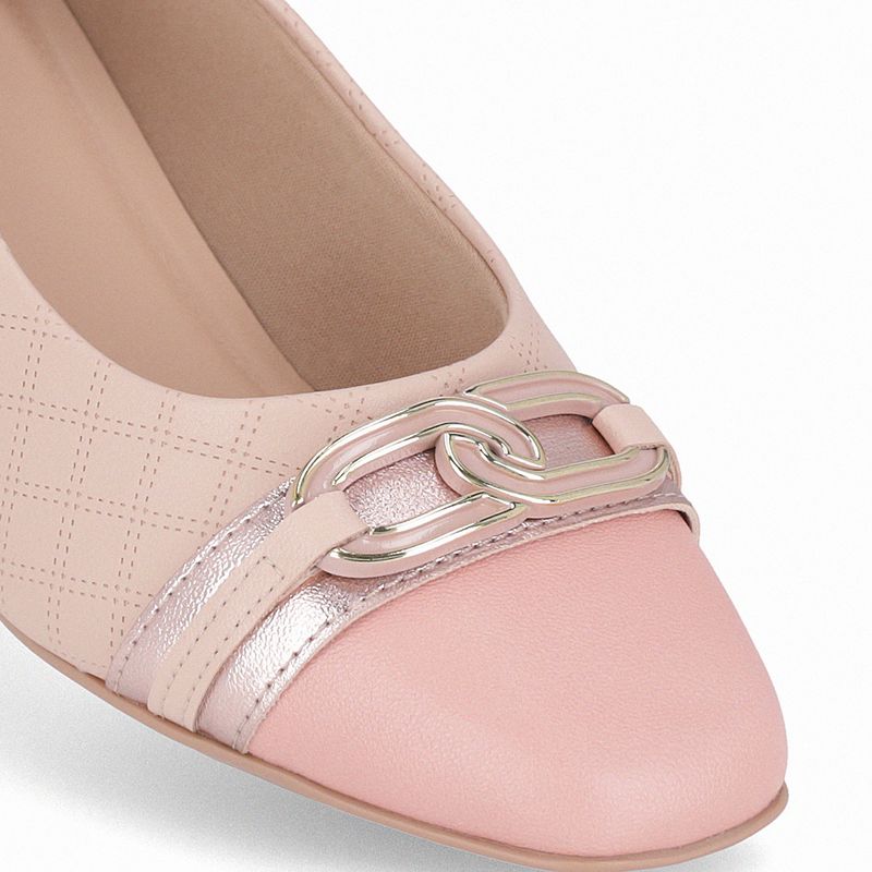 Scarpin Tati Salto Médio Rose Iogurte
