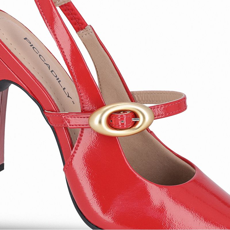 Sapato Slingback Silvana Salto Alto Vermelho