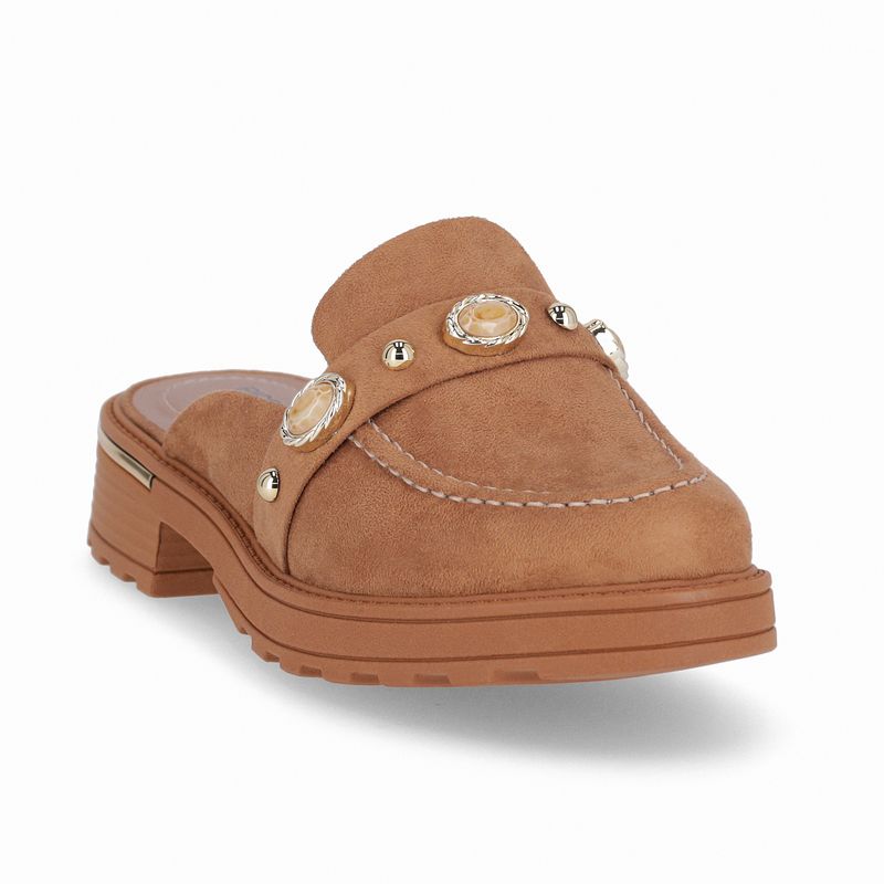 PICCADILLY MAXI - Sapato Mule Gisa Anabela Médio Mascavo