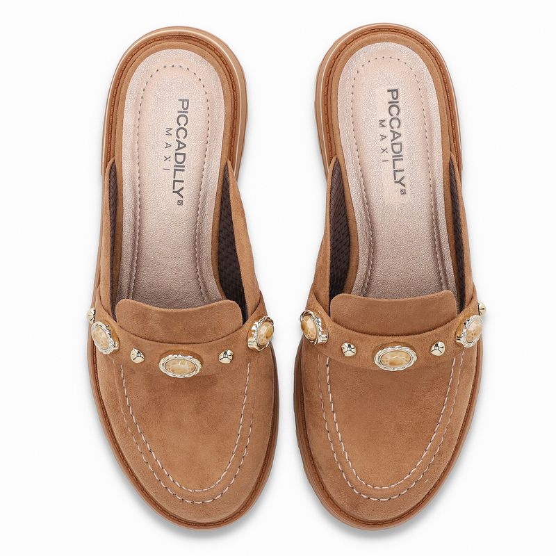 PICCADILLY MAXI - Sapato Mule Gisa Anabela Médio Mascavo