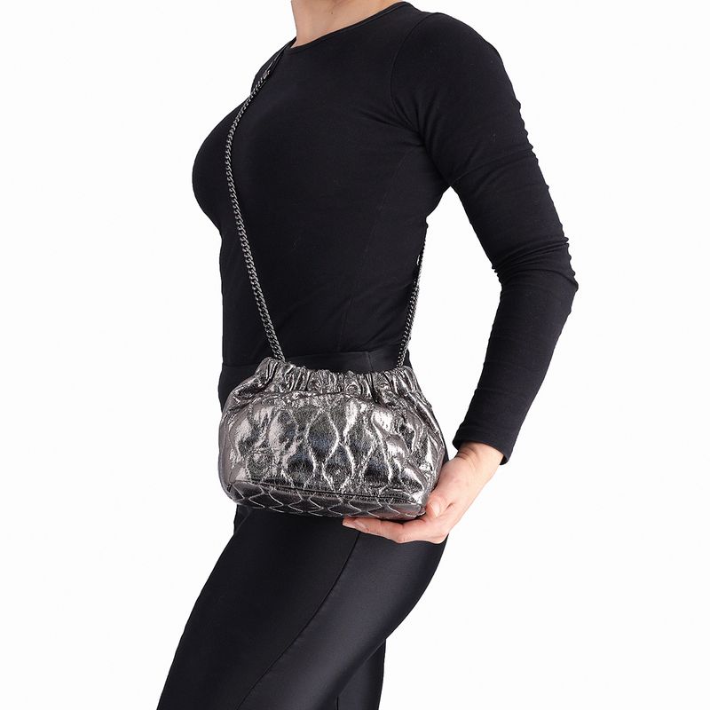 Bolsa Mia Crossbody Pequena Grafite