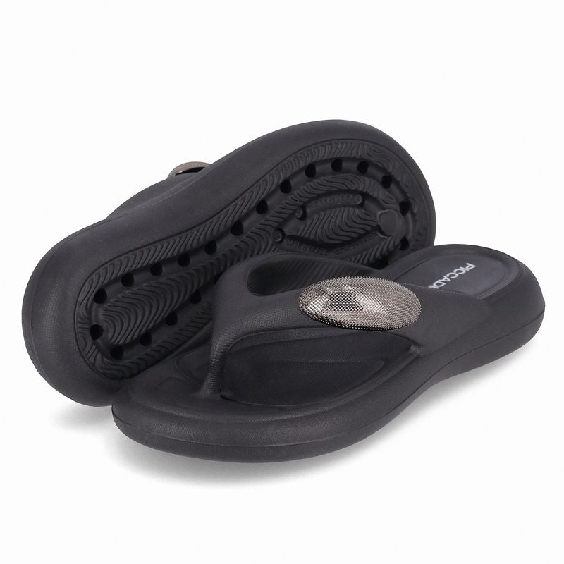 Chinelo Marshmallow com Enfeite Preto