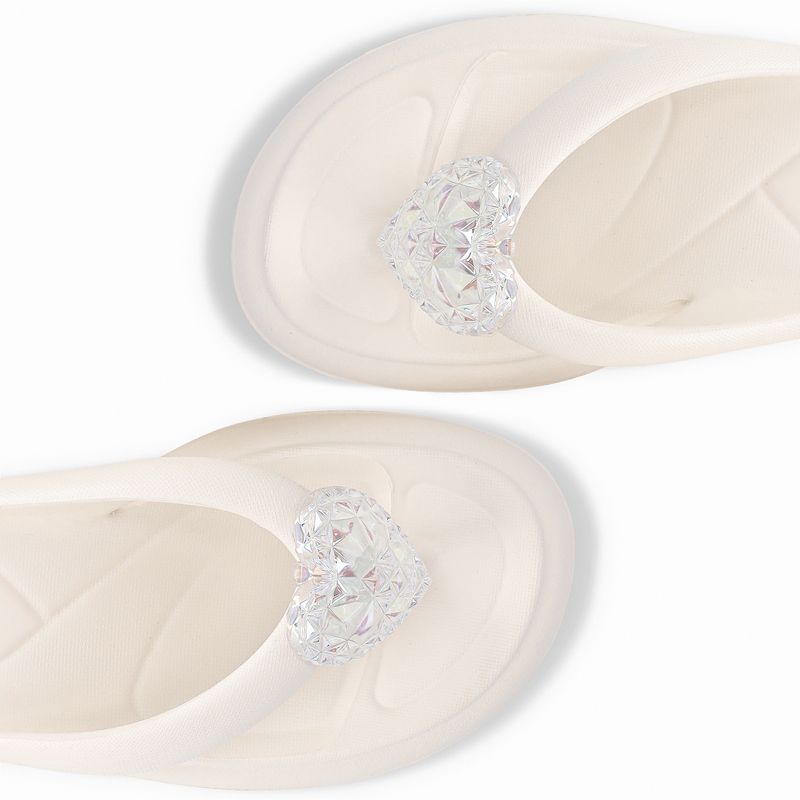 Chinelo Marshmallow com Enfeite Off White