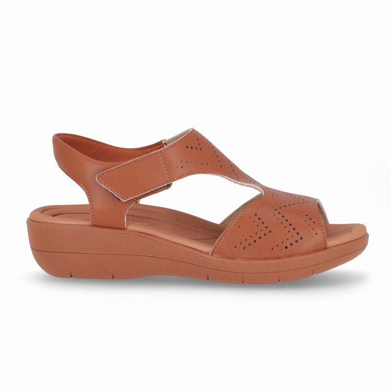 Sandália Fascite Anabela Médio Ocre