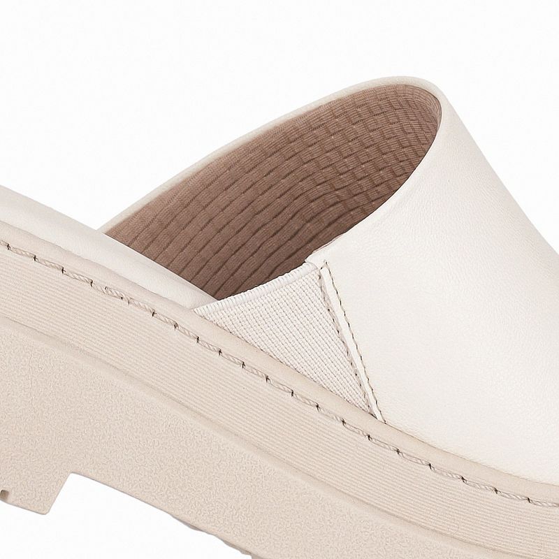 Tamanco Salto Médio Off White - PICCADILLY