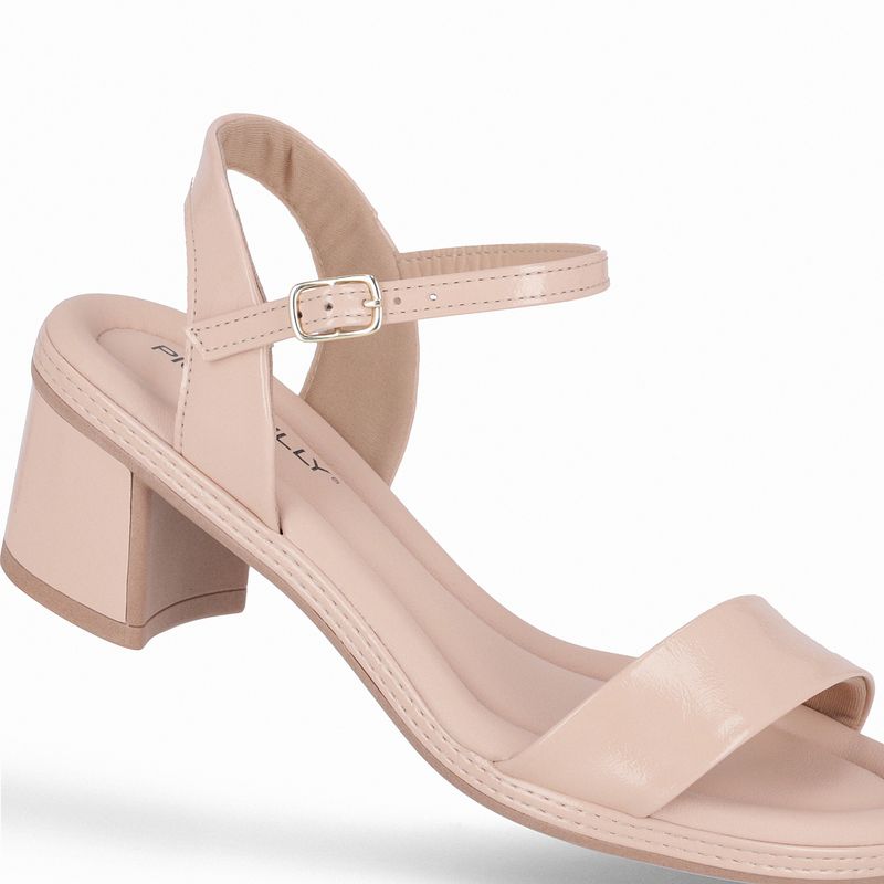 Sandália Paola Salto Médio Rose