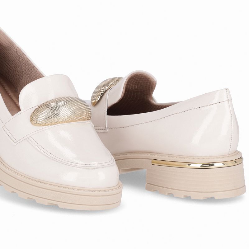 Loafer Gisa Anabela Médio Off White - PICCADILLY