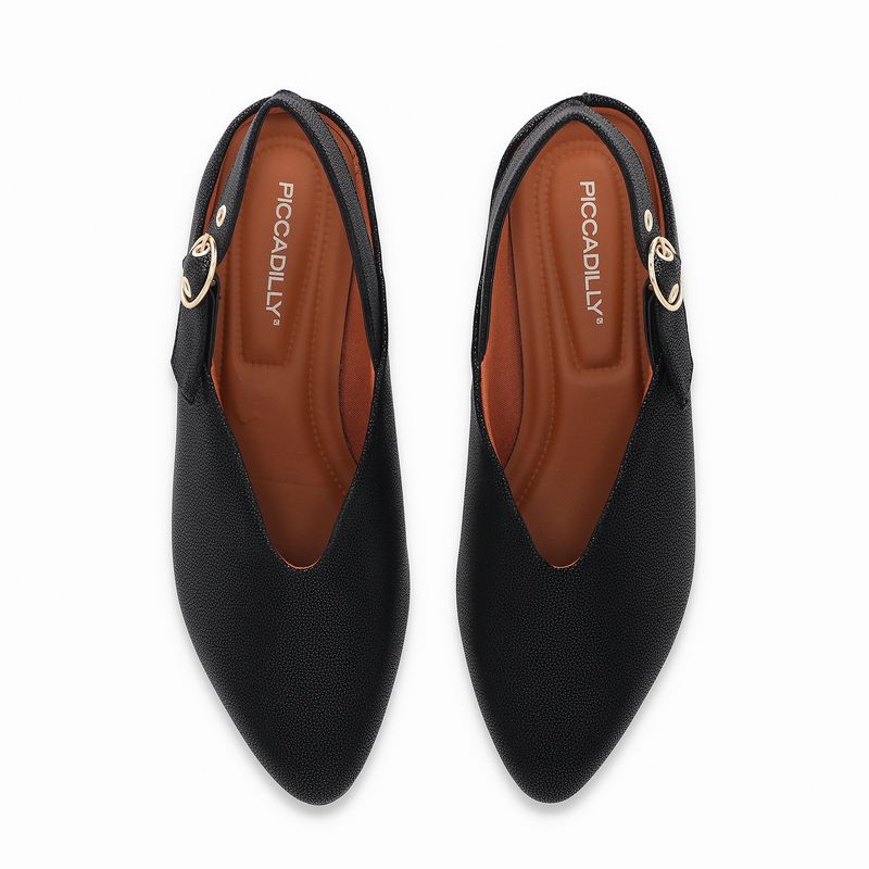 Sapato Slingback Salto Baixo Preto