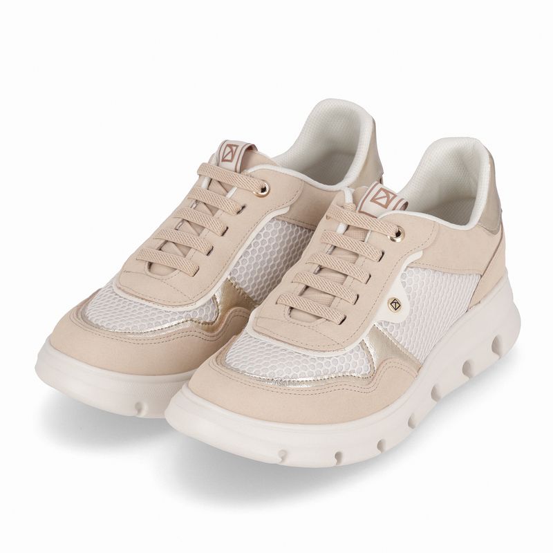 PICCADILLY MAXI - Tênis Anabela Médio Brule com Off White