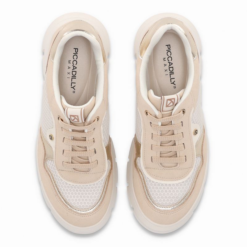 PICCADILLY MAXI - Tênis Anabela Médio Brule com Off White