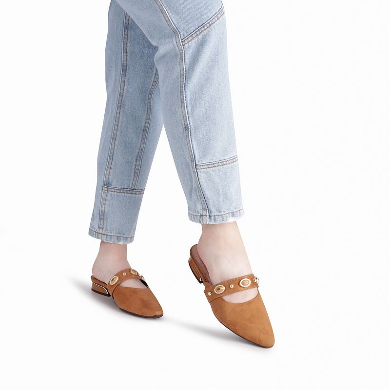 PICCADILLY MAXI - Sapato Mule Silvia Salto Baixo Mascavo