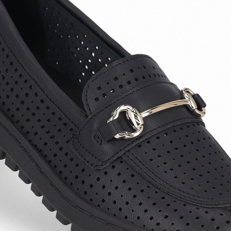 Mocassim Salto Baixo Preto