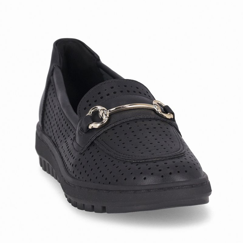 Mocassim Salto Baixo Preto