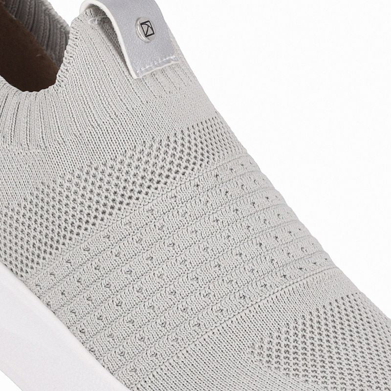 Tênis Anabela Médio Cinza Claro com Prata