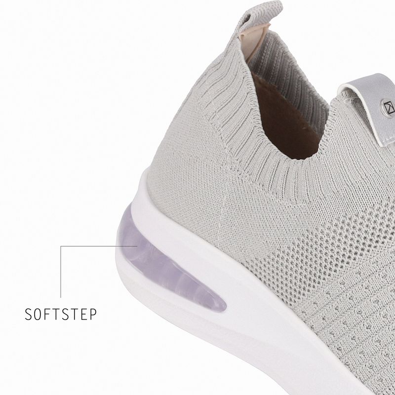 Tênis Anabela Médio Cinza Claro com Prata