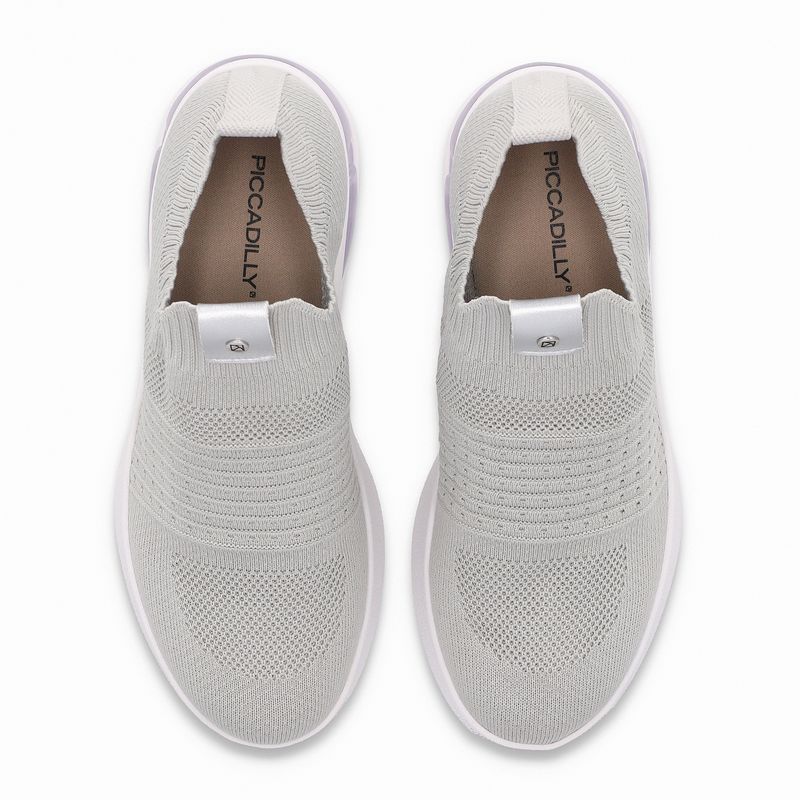 Tênis Anabela Médio Cinza Claro com Prata