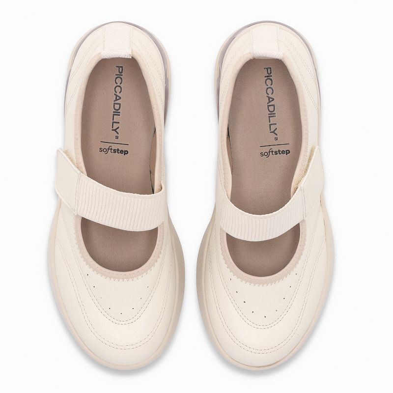 Tênis Anabela Médio Off White com Marfim