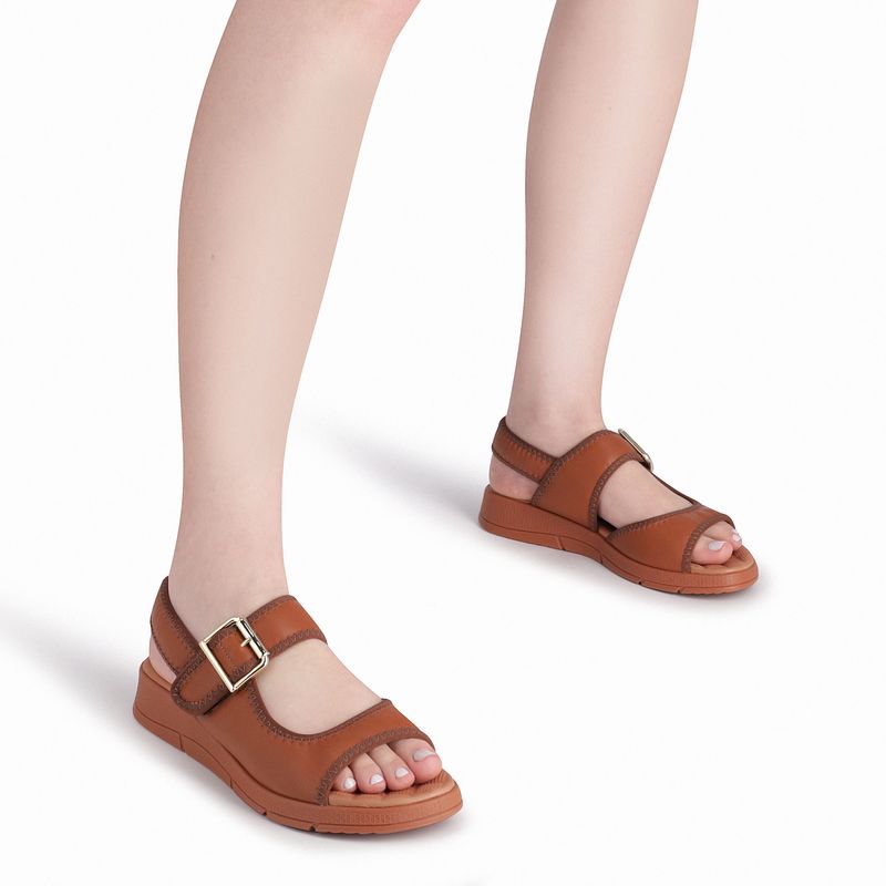 Papete Esporão Anabela Médio Ocre com Pinhão