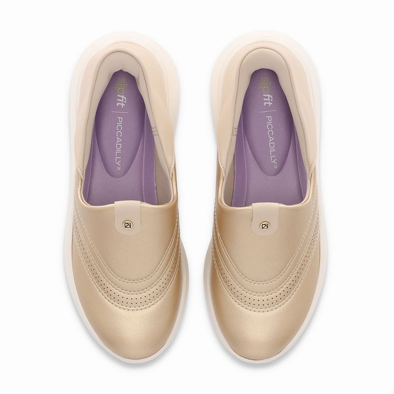 Tênis Slip Fit On Salto Médio Ouro com Brule