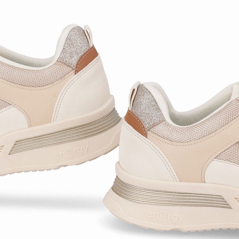 Tênis Energy Anabela Médio Brule com Off White