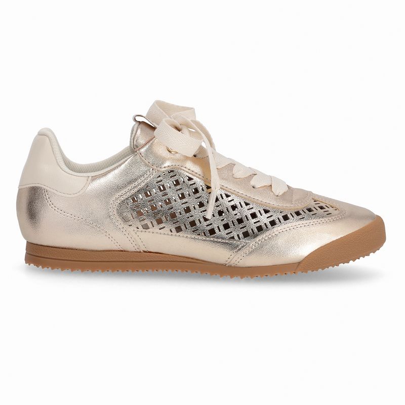 Tênis Kelly Rasteira Ouro com Off White