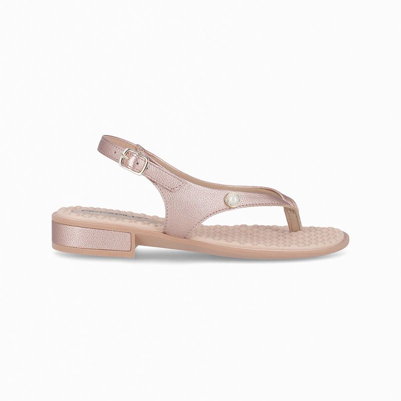 Sandália Taila Salto Baixo Ouro Rosado