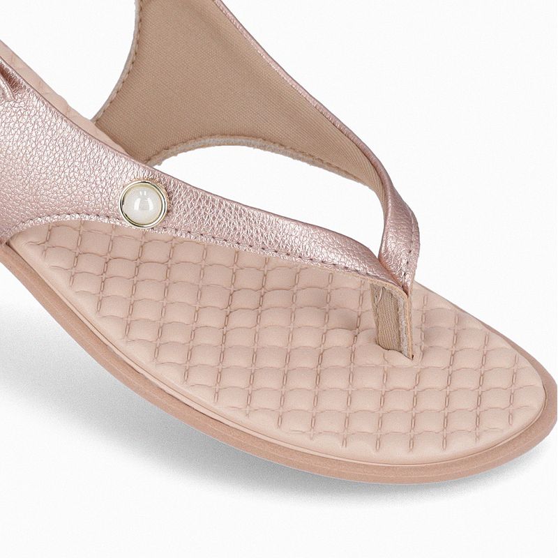 Sandália Taila Salto Baixo Ouro Rosado