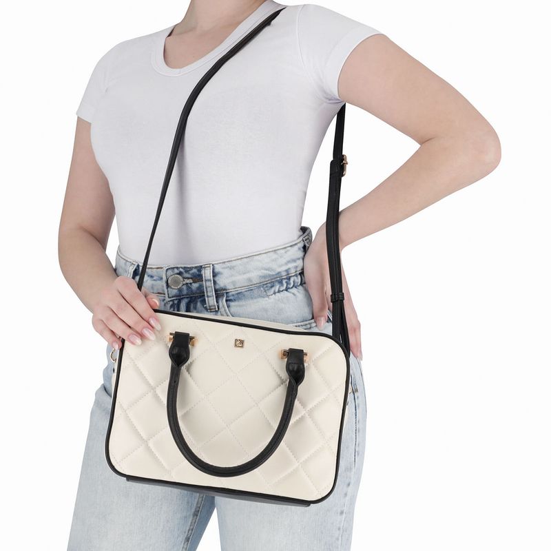 Bolsa Off White/Preto - PICCADILLY