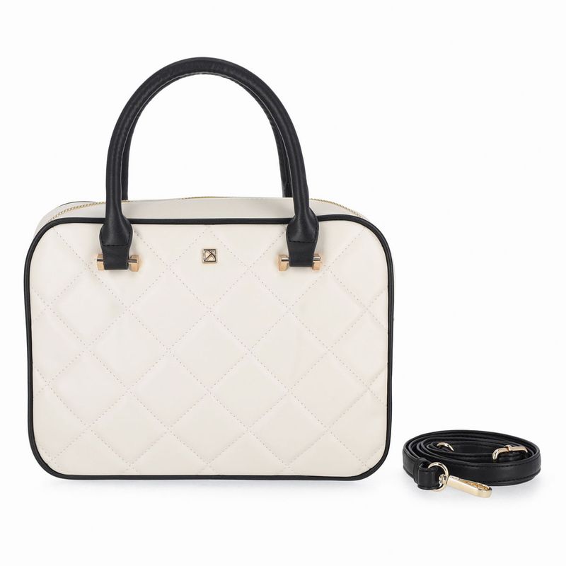 Bolsa Off White/Preto - PICCADILLY
