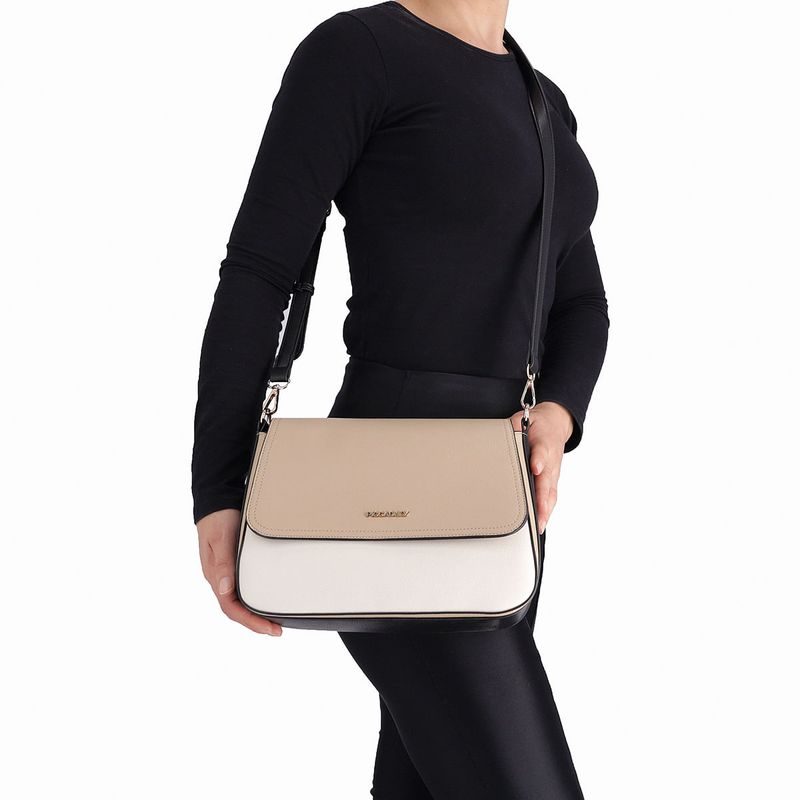 Bolsa Isadora Tote Média Nude com Off White