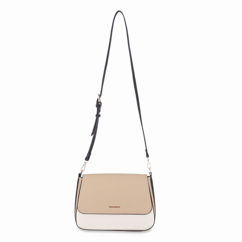 Bolsa Isadora Tote Média Nude com Off White