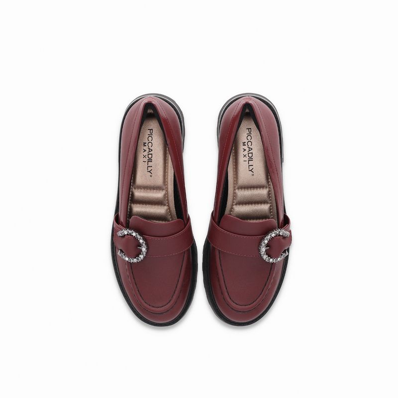 Mocassim/Loafer Gisa Salto Médio Vinho - PICCADILLY