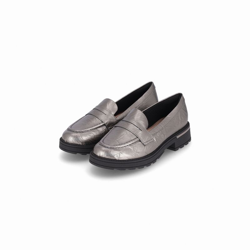 Mocassim/Loafer Gisa Anabela Médio Pewter - PICCADILLY