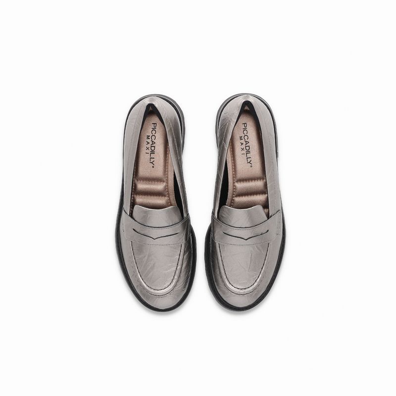 Mocassim/Loafer Gisa Anabela Médio Pewter - PICCADILLY