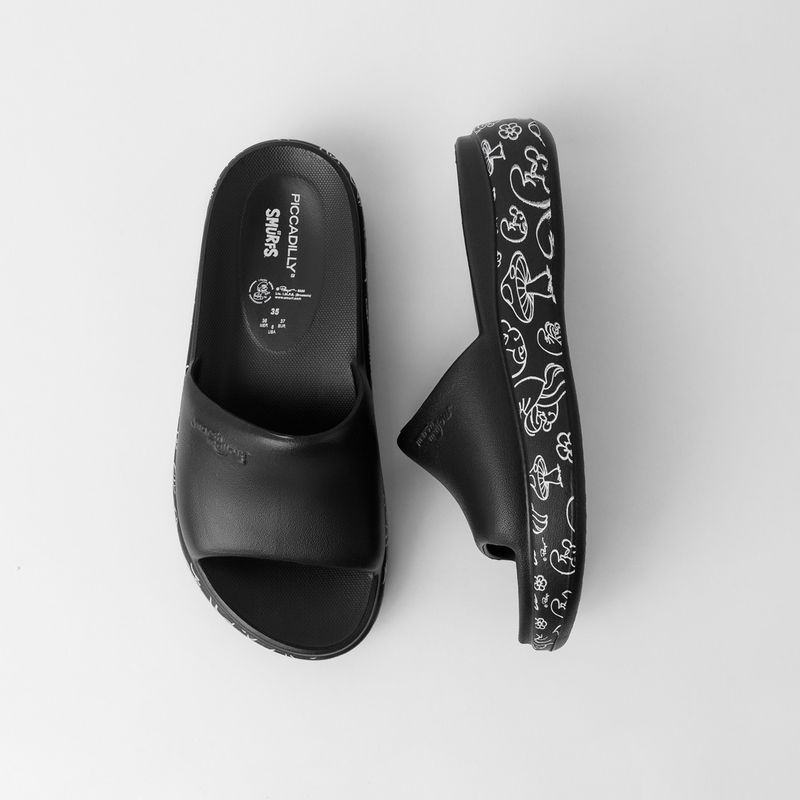 Tamanco Marshmallow Smurfs Preto